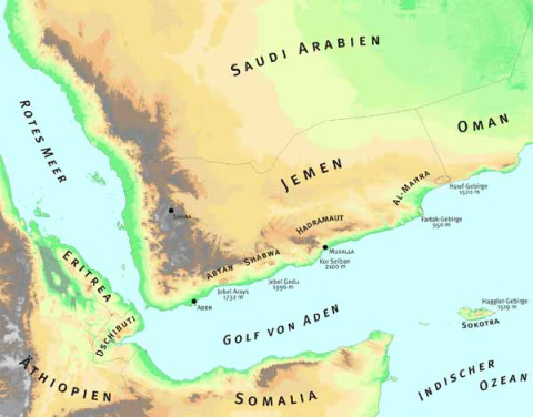 Karte von Jemen